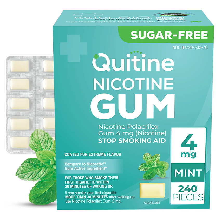 Quitine Nicotine Gum 2mg Traditional Fruit 240 Pieces