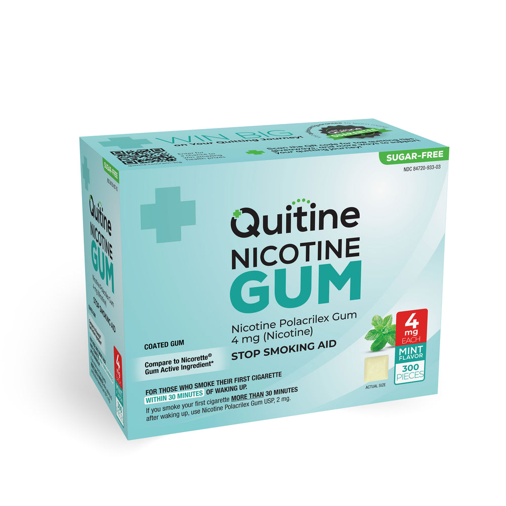 4mg Classic Nicotine Gum Mint | 300 Count - Quitine 