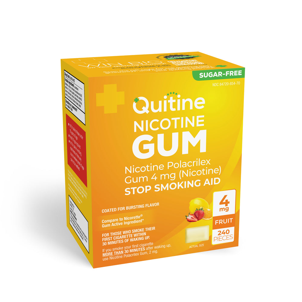 4mg Traditional Nicotine Gum Fruit | 240 Count - quitine 