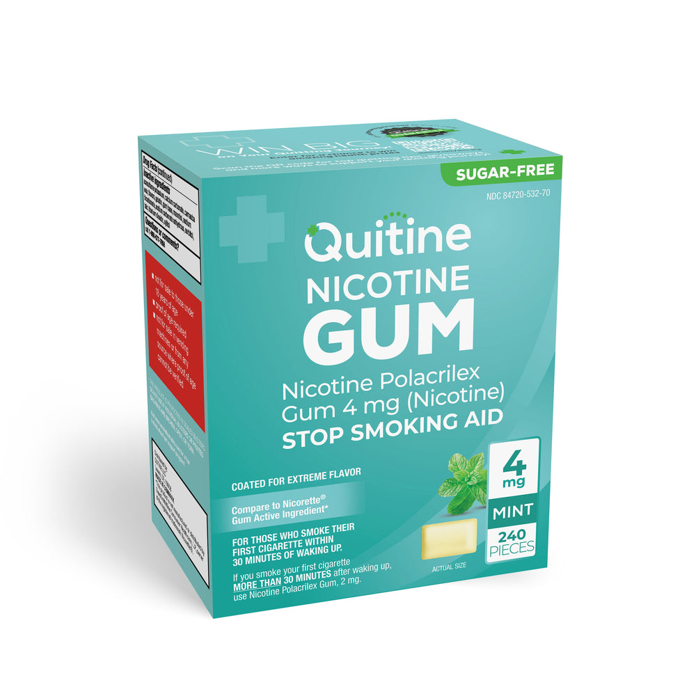 4mg Traditional Nicotine Gum Mint | 240 Count - Quitine 